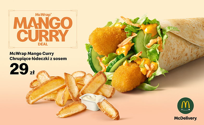 McWrap Mango Curry Chrupiące łódeczki z sosem 29zł